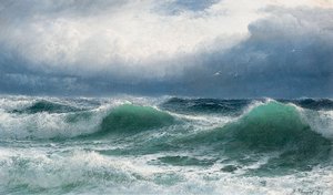 Stormy Sea with Translucent Breakers