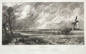 Various Subjects of Landscape, Characteristic of English Scenery from Pictures Painted by John Constable, R.A.: Spring. A Mill on a Common. Hail Squalls. East Bergholt, Suffolk