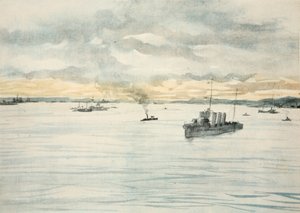 A Destroyer in a Harbour by David Muirhead Bone