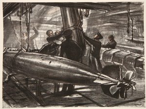 In the Submerged Torpedo Flat of a Battleship by David Muirhead Bone