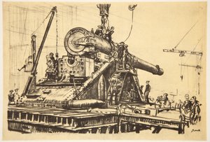 Mounting a great gun, illustration from 