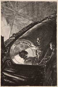 Night work on the breech of a great gun, illustration from 