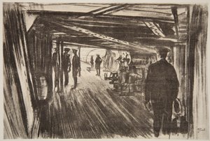 On board a battle-cruiser: between decks, illustration from 