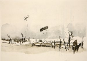 On the Somme: Sausage balloons, illustration from 