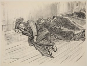 Walking wounded sleeping on deck, illustration from 