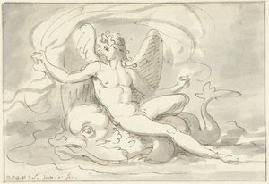 Sea God on a Dolphin by David Pièrre Giottino Humbert de Superville