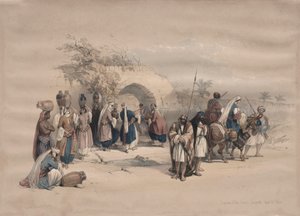 Fountain of the Virgin, Nazareth by David Roberts