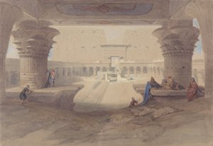 From under the Portico of the Temple of Edfu, Upper Egypt by David Roberts