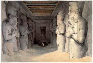 Giant Limestone Statues of Rameses II, Temple of Rameses, Abu Simbel, Egypt by David Roberts