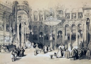 Interior of Church of Holy Sepulchre, Jerusalem by David Roberts