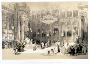 Interior of the Creek Church of the Holy Sepulchre, drawing made 11/04/1839 in “The Holy Land”, London 1849