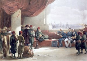 Interview with the Viceroy of Egypt at his palace, Alexandria, Egypt, May 12th 1839, 19th century by David Roberts