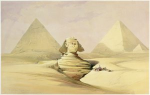 The Great Sphinx and the Pyramids of Giza, Egypt by David Roberts