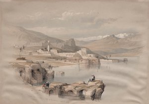 Tiberias, from the Walls, Safet in the Distance by David Roberts