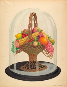 Ornament, Wax Fruit under Glass Globe by David S. De Vault