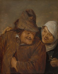 Two Peasants with a Glass of Wine