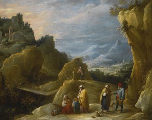 Mountain Landscape with a Gypsy Fortune Teller
