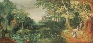 Landscape with Hunters by David Vinckboons