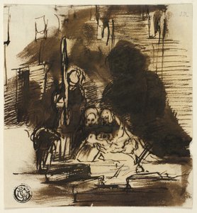 Finding the Scottish Regalia (recto), and Study, Queen Victoria and First Parliament (verso) by David Wilkie