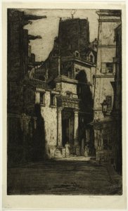 Saint Gervais, Rue des Barres, plate four from the Paris Set by David Young Cameron