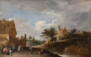 Landscape with Peasants Dancing by David Teniers the Younger