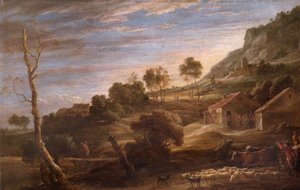 Landscape with Peasants Driving Cattle, c.1670-90