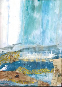 Abstract Ocean Gold by Deb Chaney