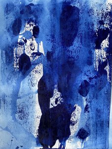 Deep Blue Abstract by Deb Chaney