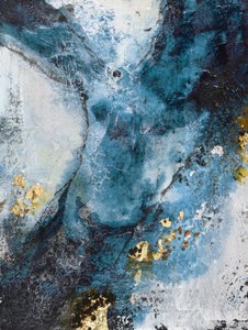 Deep Blue Gold Abstract