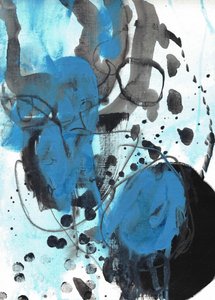 Dynamic Blue Strokes by Deb Chaney