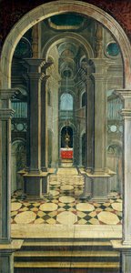 Perspective painted on rear section of 16th century choir, Church of Saint Jerome, Biella