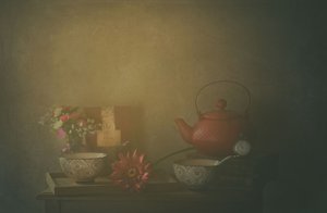 Cozy Tea Still Life by Delphine Devos