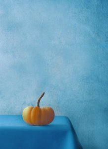 Orange Pumpkin Blue Table