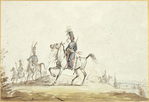 Cavalry Men on Hill