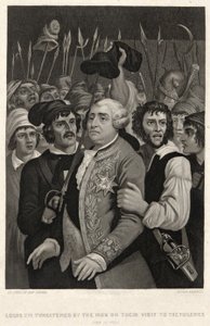 Louis XVI Threatened by the Mob on Their Visit to the Tuileries, June 20 1792, engraved by John Sartain by Denis Auguste Marie (after) Raffet