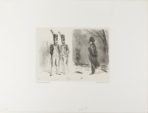 Sheet with Sketch (Grenadier of the Guard, Napoleon in a Bivouac)