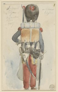 Uniform Study (Sapeur Ligne. Light Infantry 1827) by Denis Auguste Marie Raffet