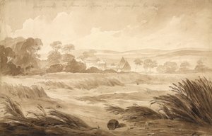 No 1 Hougomont The House and Farme du - Gourman from the Right, 1815 by Denis Dighton