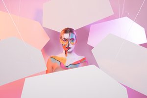 Vibrant Abstract Woman by Denisa Justusová Šumcová