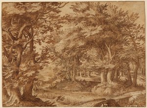 Forest Landscape with a Distant Castle by Denys van Alsloot