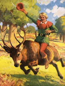 Robin Hood on the Back of a Stag