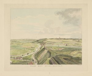 View of the Landscape Southeast of Nijmegen (To the Southeast) (Views Around the City of Nijmegen) (Gelderland Panorama or Round View Drawn from Life at Belvedere in Nijmegen) by Derk Anthony van de Wart