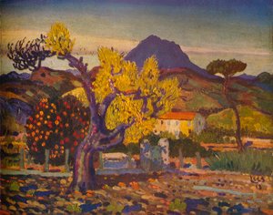 Pear Tree in Blossom by Derwent Lees