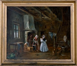 Interior with figures
