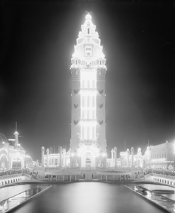 Dreamland at night, Coney Island, New York City, c.1905 by Detroit Publishing Co.