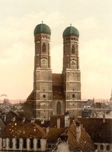 Frauenkirche, Munich, Bavaria, Germany, Photochrome Print by Detroit Publishing Co.
