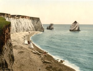 Freshwater Bay Arch and Stag Rocks, Isle of Wight, England by Detroit Publishing Co.
