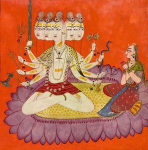 Sadashiva Worshipped by Parvati by Devidasa