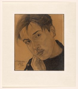Self-Portrait (with Hand) by Dick Ket (signed by artist)