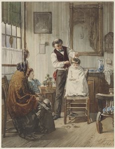 Child at the Barber by Diederik Franciscus Jamin